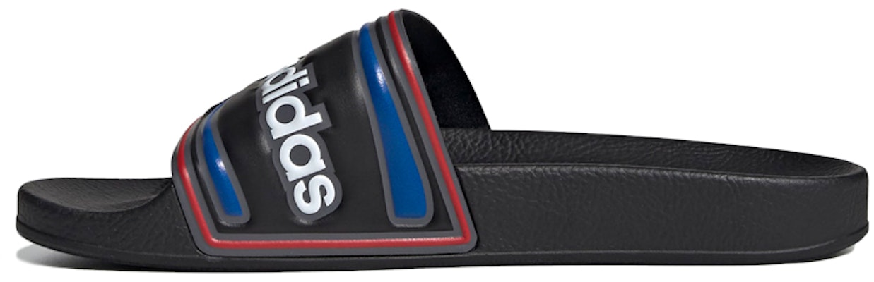 (Women) adidas originals Adilette Slides Black/Red/Blue EE6177 Buy (Women) adidas originals Adilette Slides Black/Red/Blue EE6177