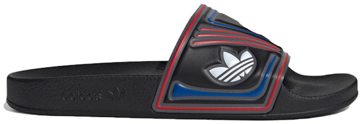 (Women) adidas originals Adilette Slides Black/Red/Blue EE6177 Order (Women) adidas originals Adilette Slides Black/Red/Blue EE6177