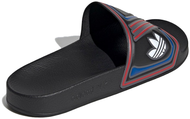 (Women) adidas originals Adilette Slides Black/Red/Blue EE6177 Shop (Women) adidas originals Adilette Slides Black/Red/Blue EE6177