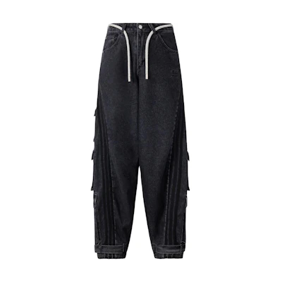 (Women) adidas Originals Adillenium Denim Blue Joggers Loose Fit Black Jeans. JY4514