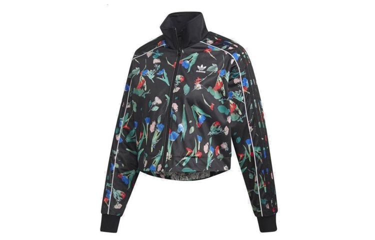 (Women) adidas Originals All-Over Print Cropped Track Jacket Black EC5772
