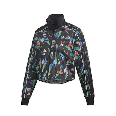 (Women) adidas Originals All-Over Print Cropped Track Jacket Black EC5772