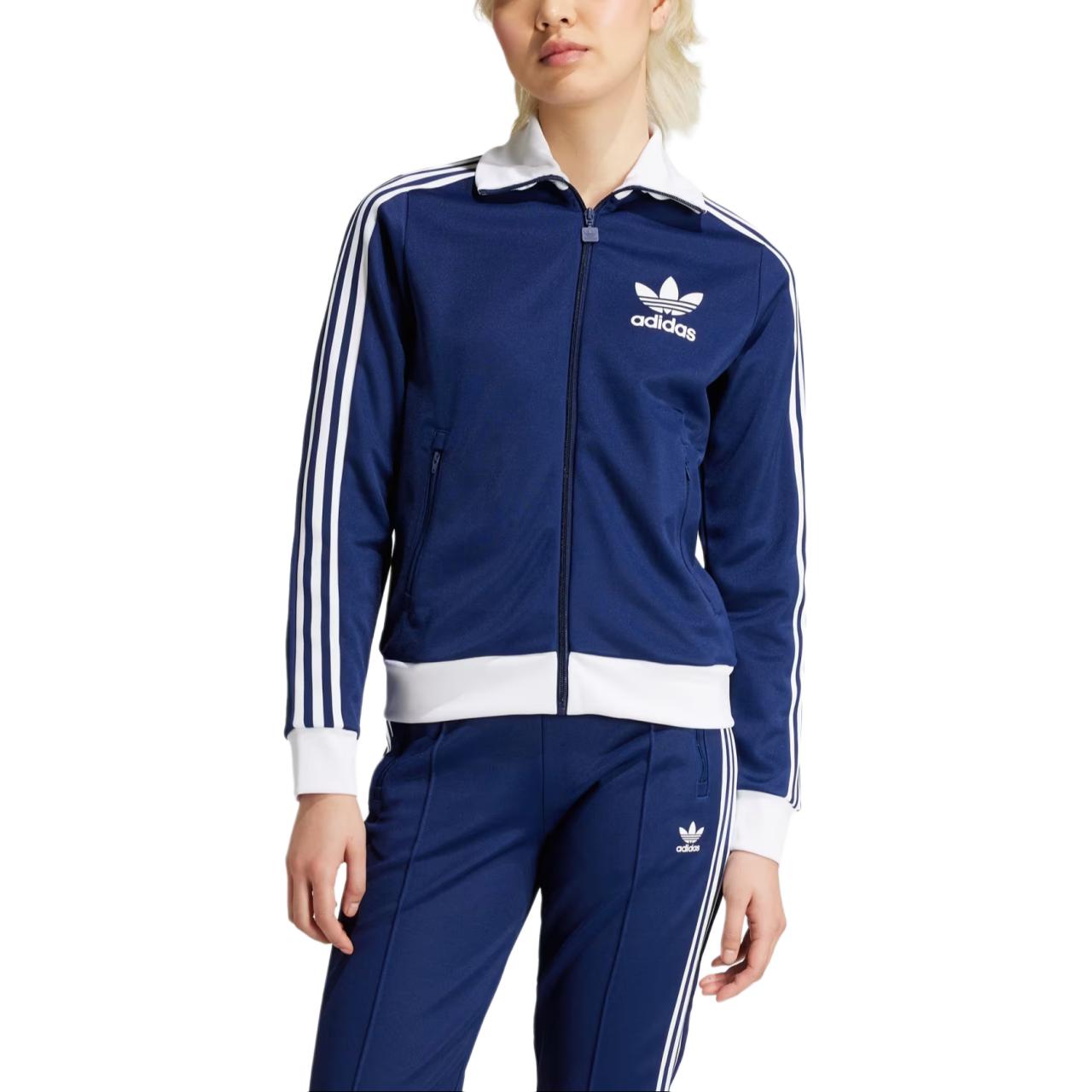 (Women) adidas Originals Beckenbauer Track Jacket Retro Zip-Up Navy Blue IY2222 圖 3