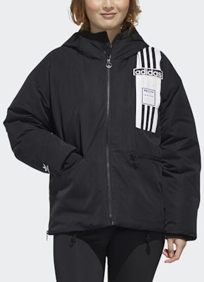 (W) 阿迪达斯三叶草黑色连帽羽绒夹克冬季款 GL6411 Shop (W) 阿迪达斯三叶草黑色连帽羽绒夹克冬季款 GL6411