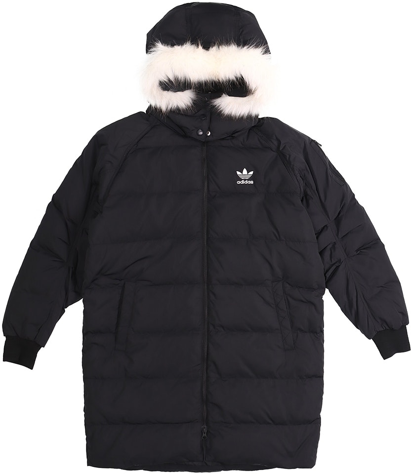 women-adidas-originals-black-long-bomber-hooded-down-coat-winter-jacket-fl-0042
