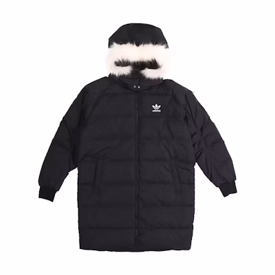 (Women) Adidas Originals Black Long Bomber Hooded Down Coat Winter Jacket FL0042
