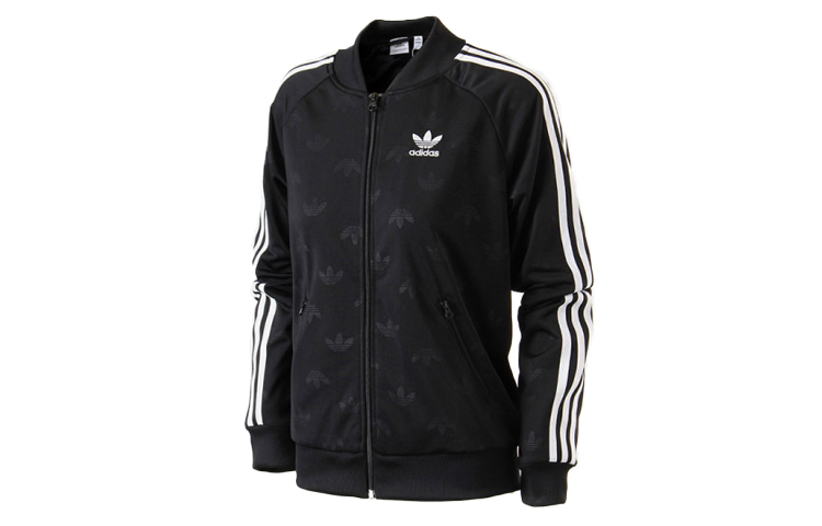 (Women) adidas Originals Black Patterned Zip-Up Track Jacket CD6929