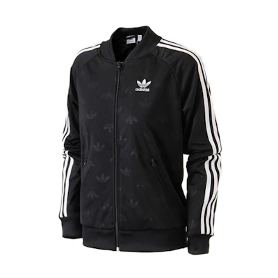 (Women) adidas Originals Black Patterned Zip-Up Track Jacket CD6929