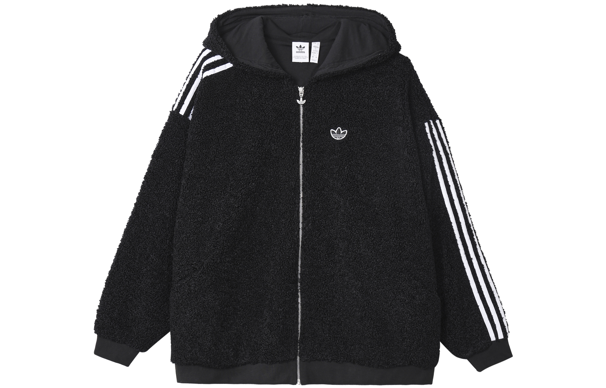 Order (W) Adidas Originals Hoodie Jaket Fleece Hitam Pink Zipper Penuh FU3825