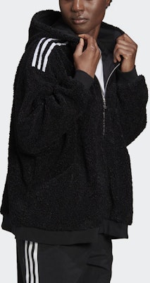 (W) Adidas Originals Hoodie Jaket Fleece Hitam Pink Zipper Penuh FU3825 Details for (W) Adidas Originals Hoodie Jaket Fleece Hitam Pink Zipper Penuh FU3825