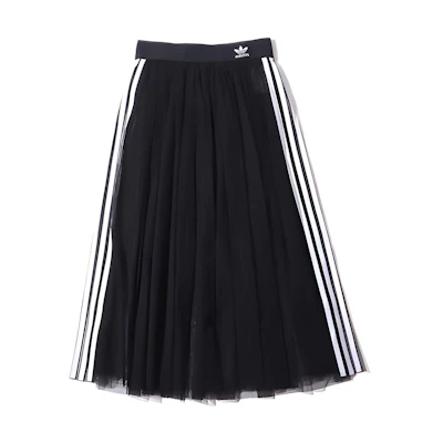 (Women) adidas Originals Black Pleated Chiffon Skirt DX3696