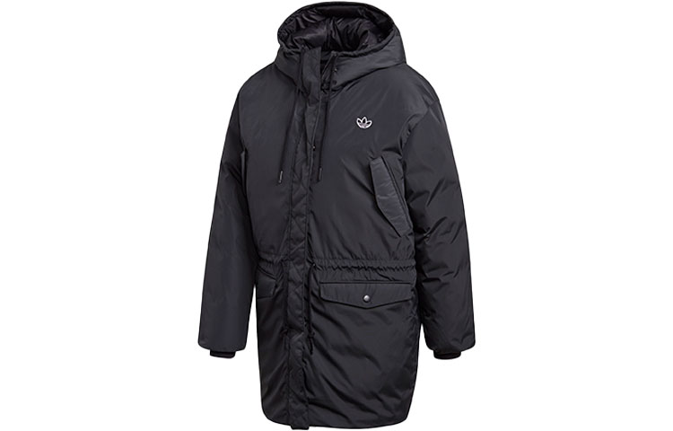 (Women) adidas Originals Black Puffer Jacket with Embroidered Logo. GK8549