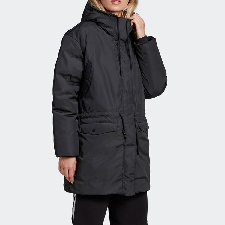 Sizing (W) アディダスオリジナルス ブラック刺繍ロゴ入りダウンジャケット. GK8549