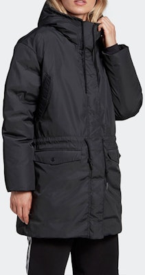 (W) アディダスオリジナルス ブラック刺繍ロゴ入りダウンジャケット. GK8549 Sizing (W) アディダスオリジナルス ブラック刺繍ロゴ入りダウンジャケット. GK8549