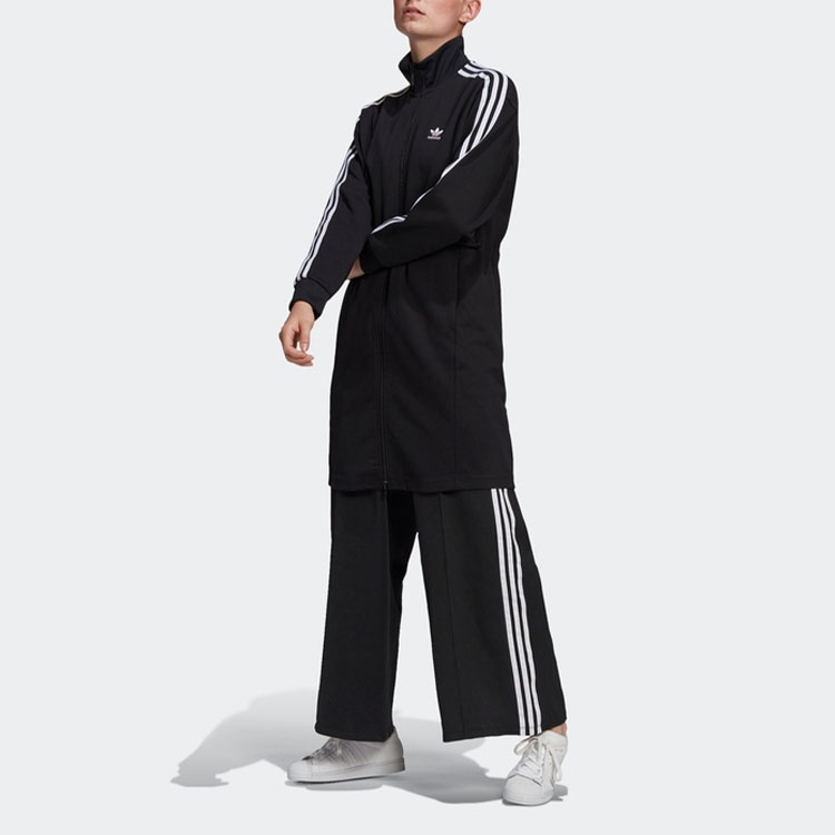 Details for (W) 아디다스 오리지널 블랙 레트로 트랙 자켓 트레포일 로고 스트라이프 GN2793