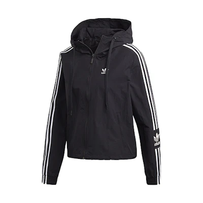 (Women) adidas Originals Black Striped Print Track Jacket Hoodie FU1731