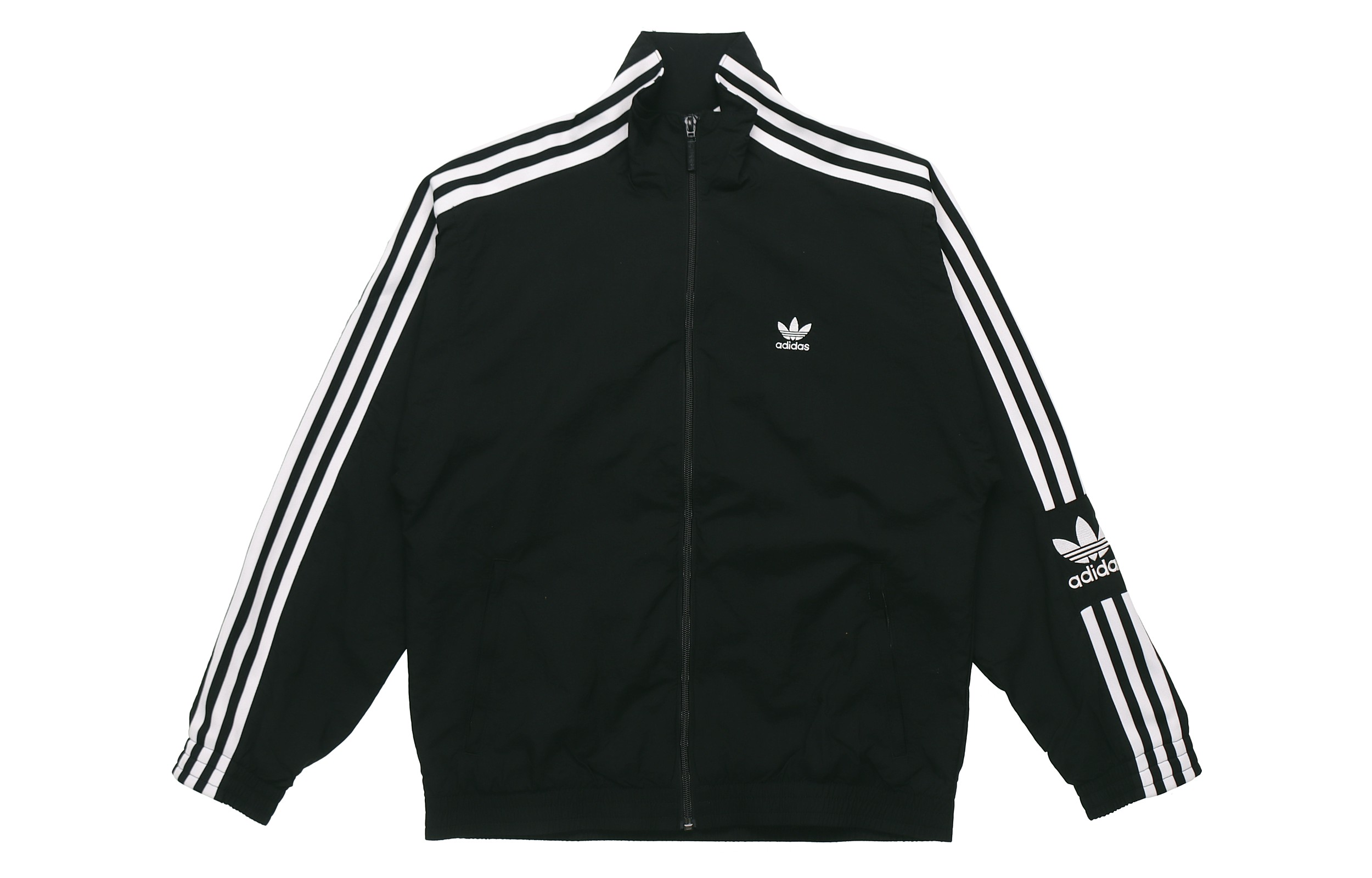 (Women) adidas Originals Black Trefoil Logo Track Jacket with Stripes ED7538