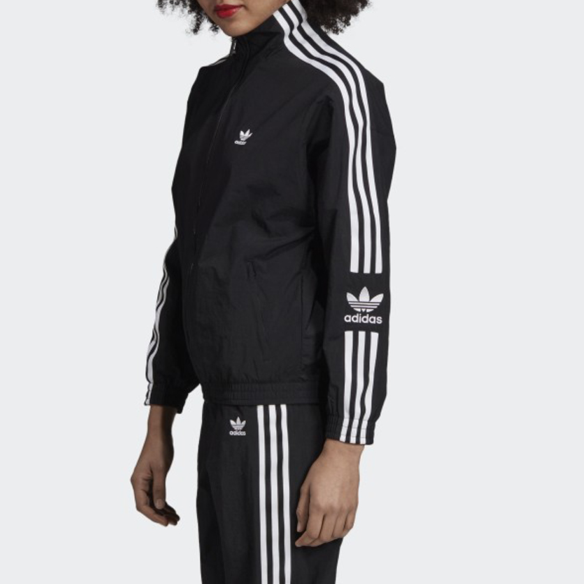 Details for (W) adidas Originals Jaket Track Logo Trefoil Hitam dengan Garis. ED7538