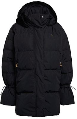 (W) 阿迪达斯三叶草黑色冬季羽绒服毛领连帽夹克. GU1782 Order (W) 阿迪达斯三叶草黑色冬季羽绒服毛领连帽夹克. GU1782