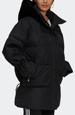 (W) 阿迪达斯三叶草黑色冬季羽绒服毛领连帽夹克. GU1782 Purchase (W) 阿迪达斯三叶草黑色冬季羽绒服毛领连帽夹克. GU1782