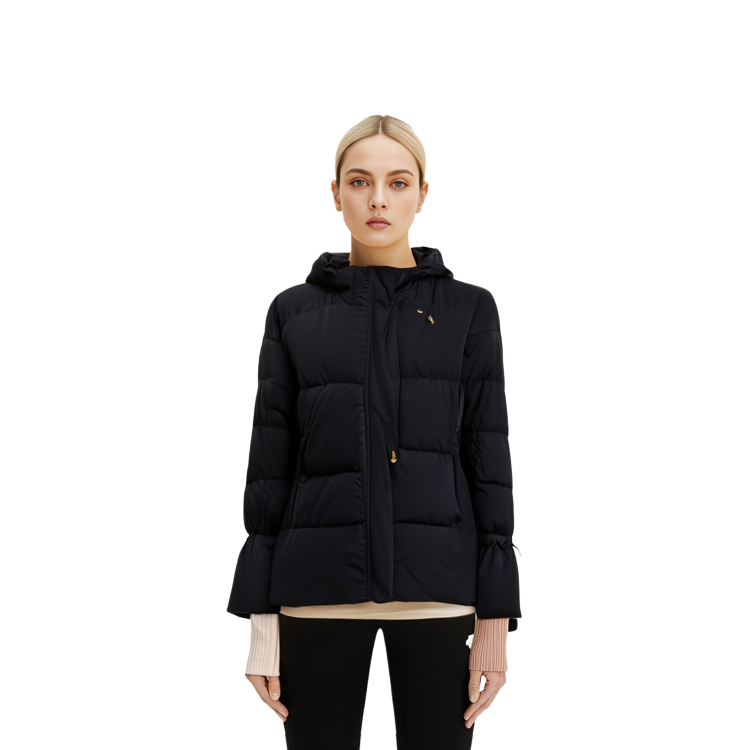 Details for (W) 阿迪达斯三叶草黑色冬季羽绒服毛领连帽夹克. GU1782