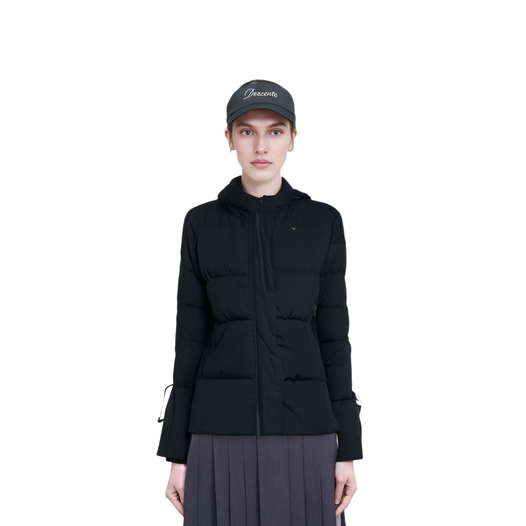 Sizing (W) 阿迪达斯三叶草黑色冬季羽绒服毛领连帽夹克. GU1782