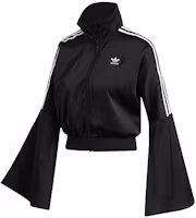 (Women) adidas Originals Black Zip-Up Track Jacket with Flared Sleeves. FL0055