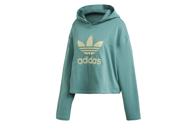 (Women) adidas Originals Blue Logo Hoodie Long Sleeve Sweatshirt FM2649