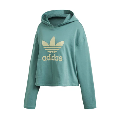 (Women) adidas Originals Blue Logo Hoodie Long Sleeve Sweatshirt FM2649