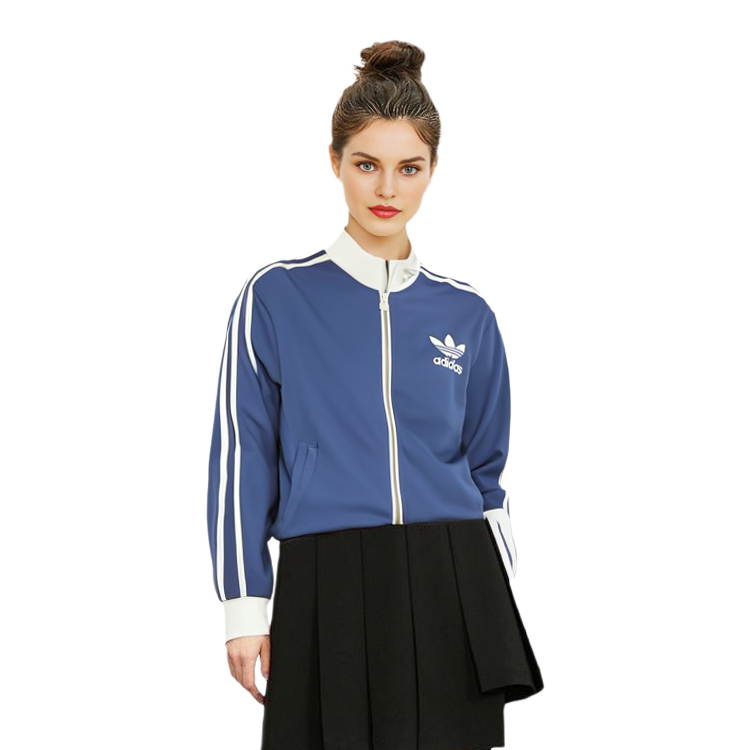 Details for (W) adidas Originals Jaket Track Retro Biru dengan Logo 3-Stripes IR6123