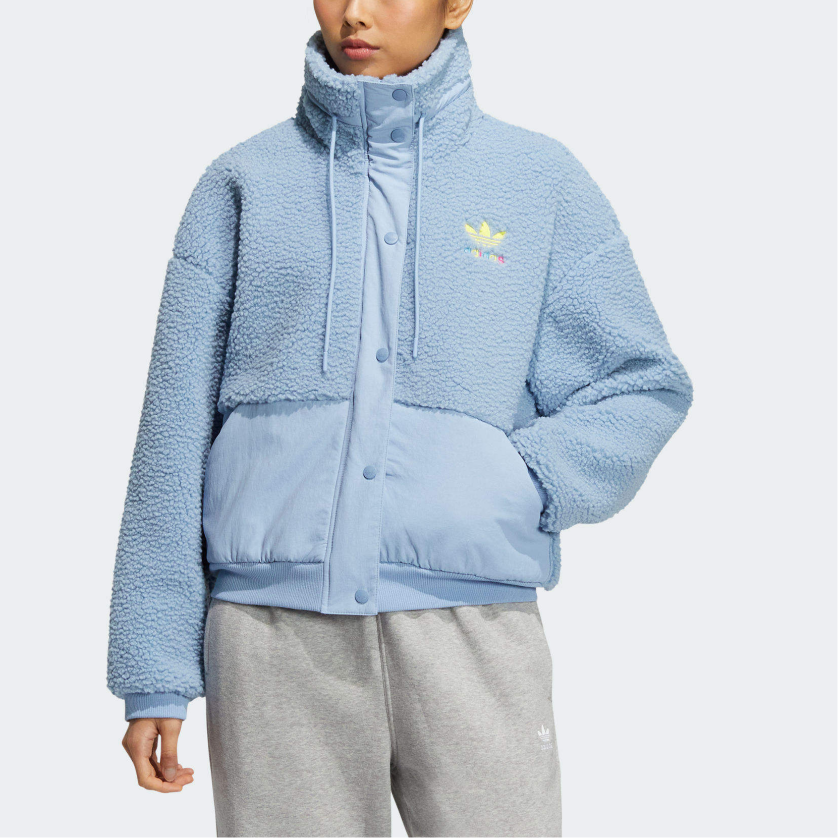 (Women) adidas Originals Blue Zip-Up Jacket with Embroidered Trefoil Logo HY1374 圖 3