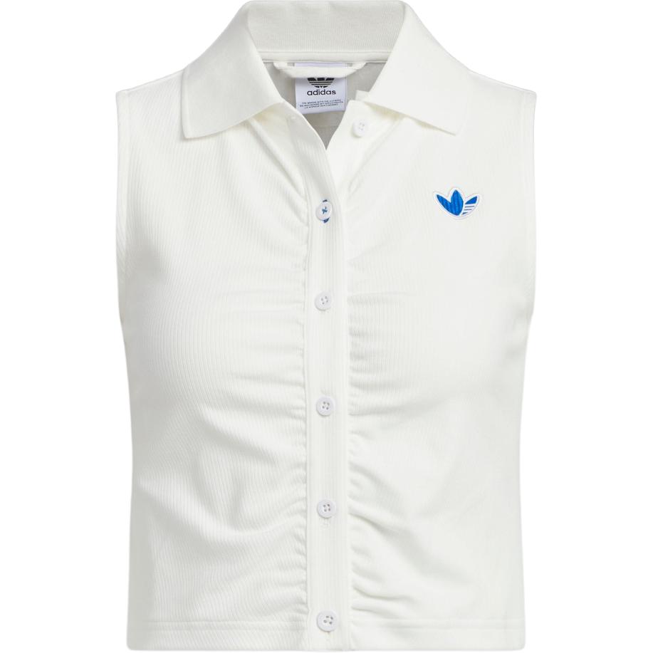 (Women) adidas Originals Chinese V-Day Sleeveless Polo Knit Top - Bright White JM2710
