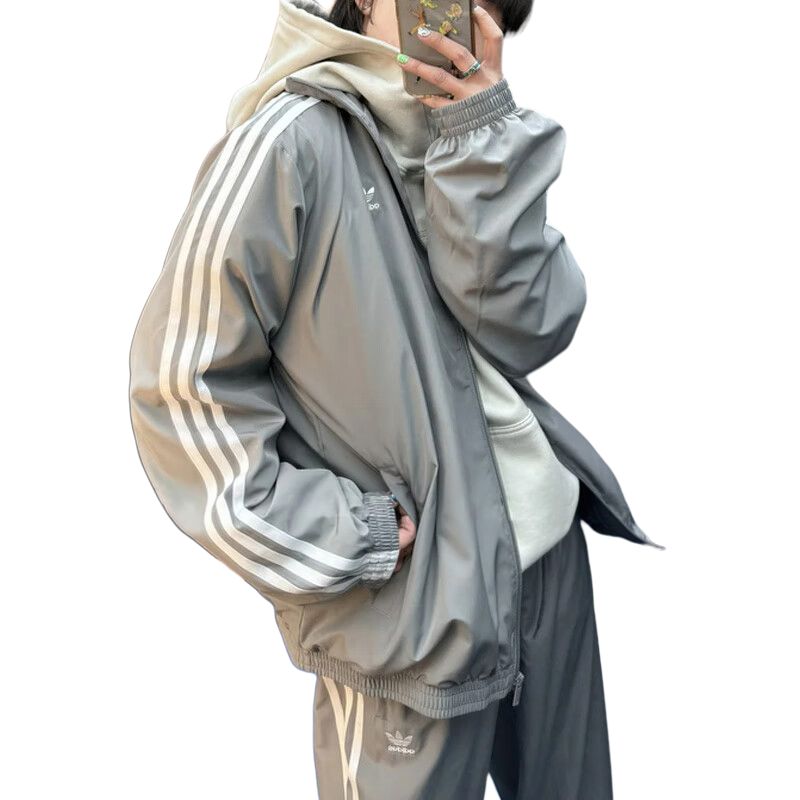 (Women) adidas Originals Classics 3-Stripes Oversized Track Jacket Grey Women JD3394 圖 4