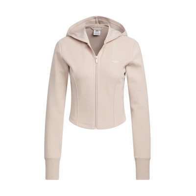 (Women) adidas Originals Corset Hooded Jacket Gray Brown Logo Athletic Coat IX1907