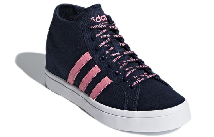 Lookbook adidas originals CourtVantage Heel 3ST 舒適 耐磨 中筒 板鞋 女款 藍粉