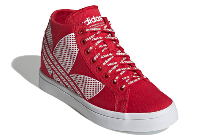 Lookbook (W) adidas Originals Courtvantage Logo Talón 'Rojo Blanco' FU6821