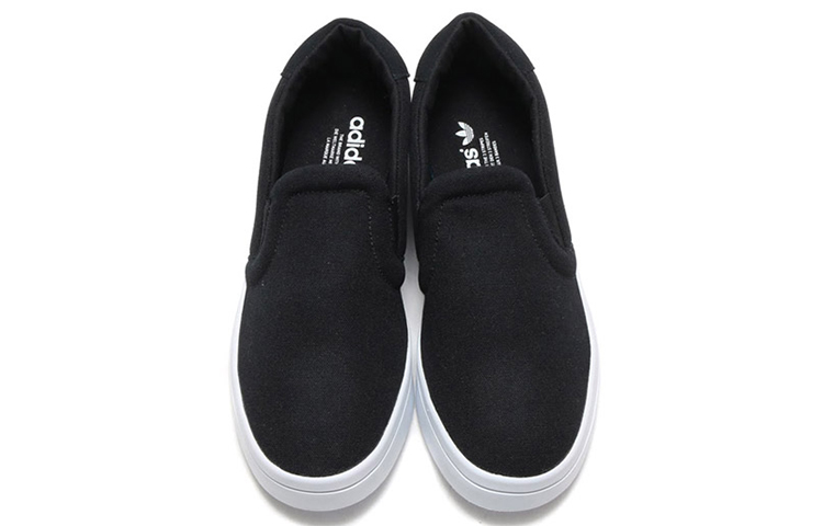 Purchase (W) adidas Originals Courtvantage Slip On Zwart/Wit S75171