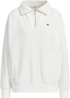 (Women) adidas Originals Cozy Zip Crew Half-Zip Sweatshirt Off-White Casual Top JM8059 Buy (Women) adidas Originals Cozy Zip Crew Half-Zip Sweatshirt Off-White Casual Top JM8059