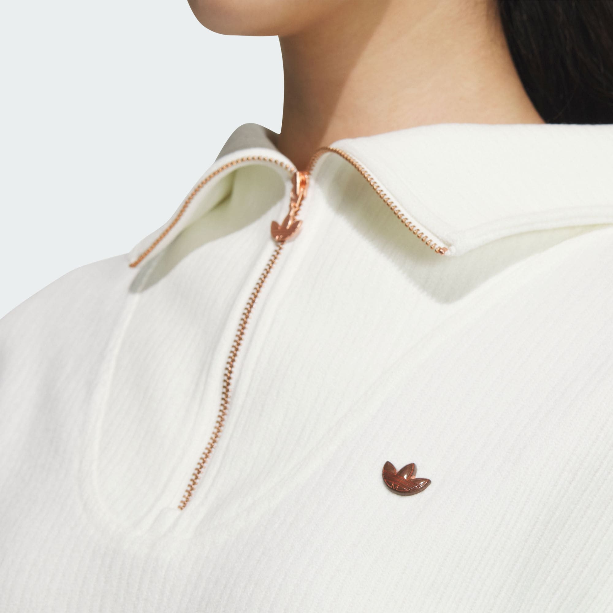 (Women) adidas Originals Cozy Zip Crew Half-Zip Sweatshirt Off-White Casual Top JM8059 圖 5