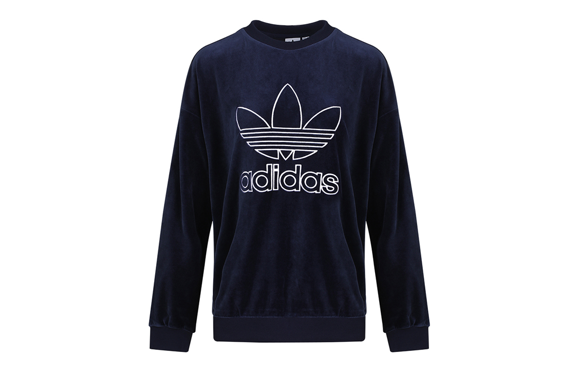 (Women) adidas Originals Crewneck Fleece Sweatshirt Navy Blue Casual Fit GD2285