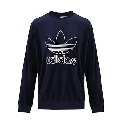 (Women) adidas Originals Crewneck Fleece Sweatshirt Navy Blue Casual Fit GD2285