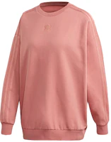 (Women) adidas Originals Crewneck Pullover Sweatshirt Smoke Gray Pink GM6696 (Women) adidas Originals Crewneck Pullover Sweatshirt Smoke Gray Pink GM6696