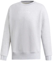 (Women) adidas Originals Crewneck Pullover Sweatshirt Light Heather Gray DU7194 (Women) adidas Originals Crewneck Pullover Sweatshirt Light Heather Gray DU7194