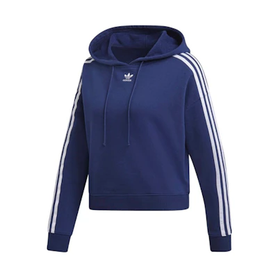 (Women) adidas Originals Cropped 3-Stripes Hoodie Deep Navy DX2160