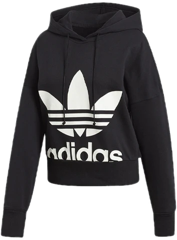 women-adidas-originals-cropped-hoodie-black-pullover-casual-streetwear-ec-1874