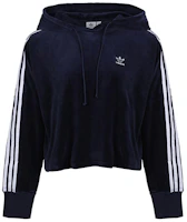(Women) adidas Originals Cropped Hoodie Navy Blue Sports Pullover Sweatshirt GD2289 (Women) adidas Originals Cropped Hoodie Navy Blue Sports Pullover Sweatshirt GD2289