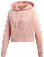 (Women) adidas Originals Cropped Hoodie Orange Pink 3-Stripes Design DX2161
