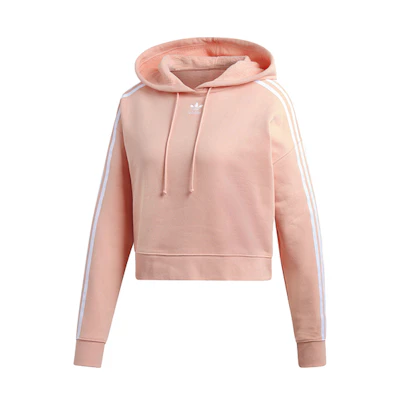 (Women) adidas Originals Cropped Hoodie Orange Pink 3-Stripes Design DX2161