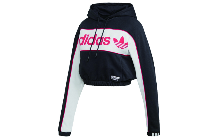 (Women) adidas Originals Cropped Hoodie Pullover Black FL9109