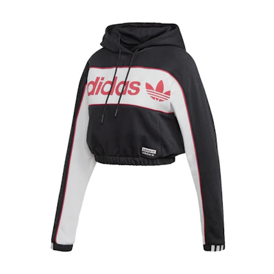 (Women) adidas Originals Cropped Hoodie Pullover Black FL9109
